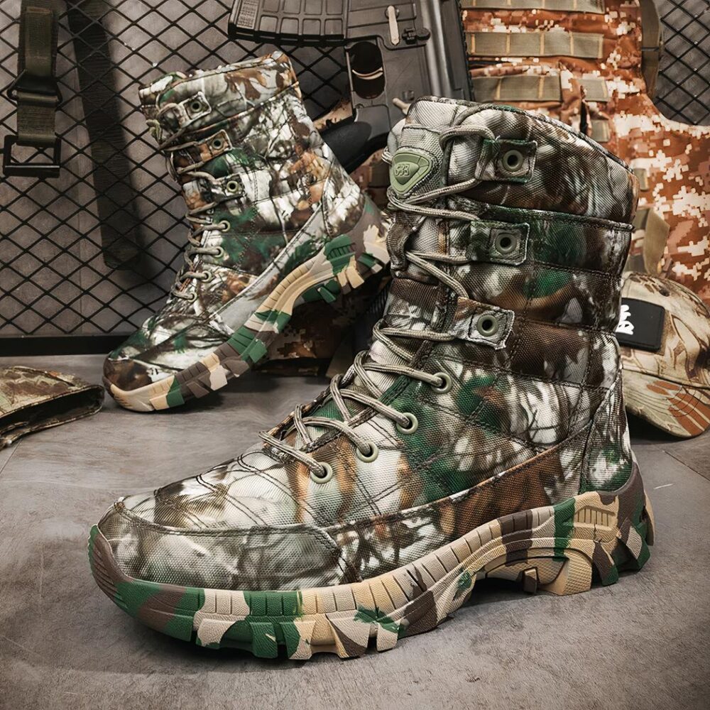 Botte de chasse polyvalente au style militaire