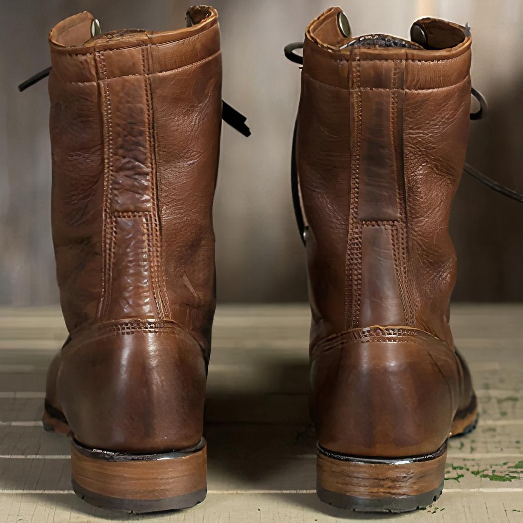 Botte haute homme marron de style vintage – Image 2