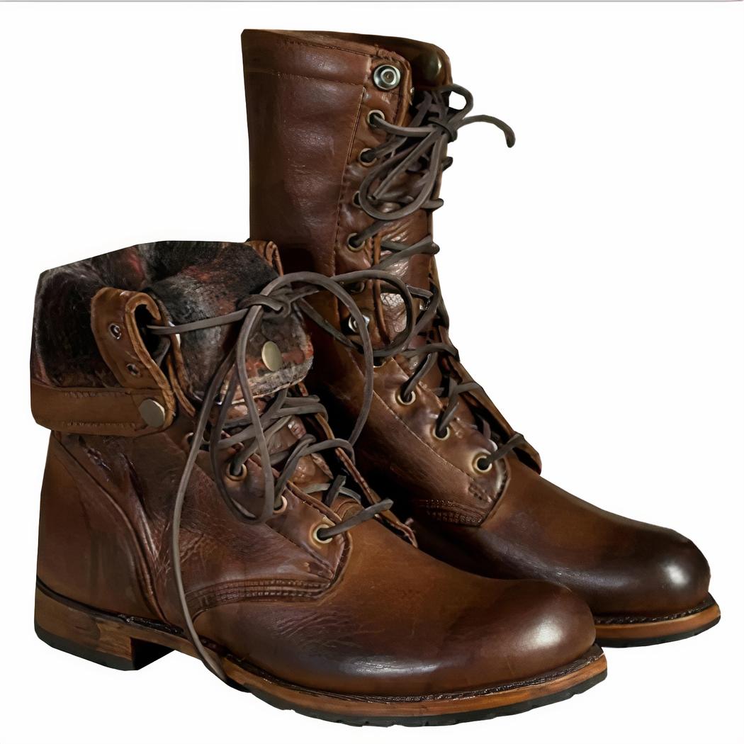 Botte haute homme marron de style vintage – Image 3