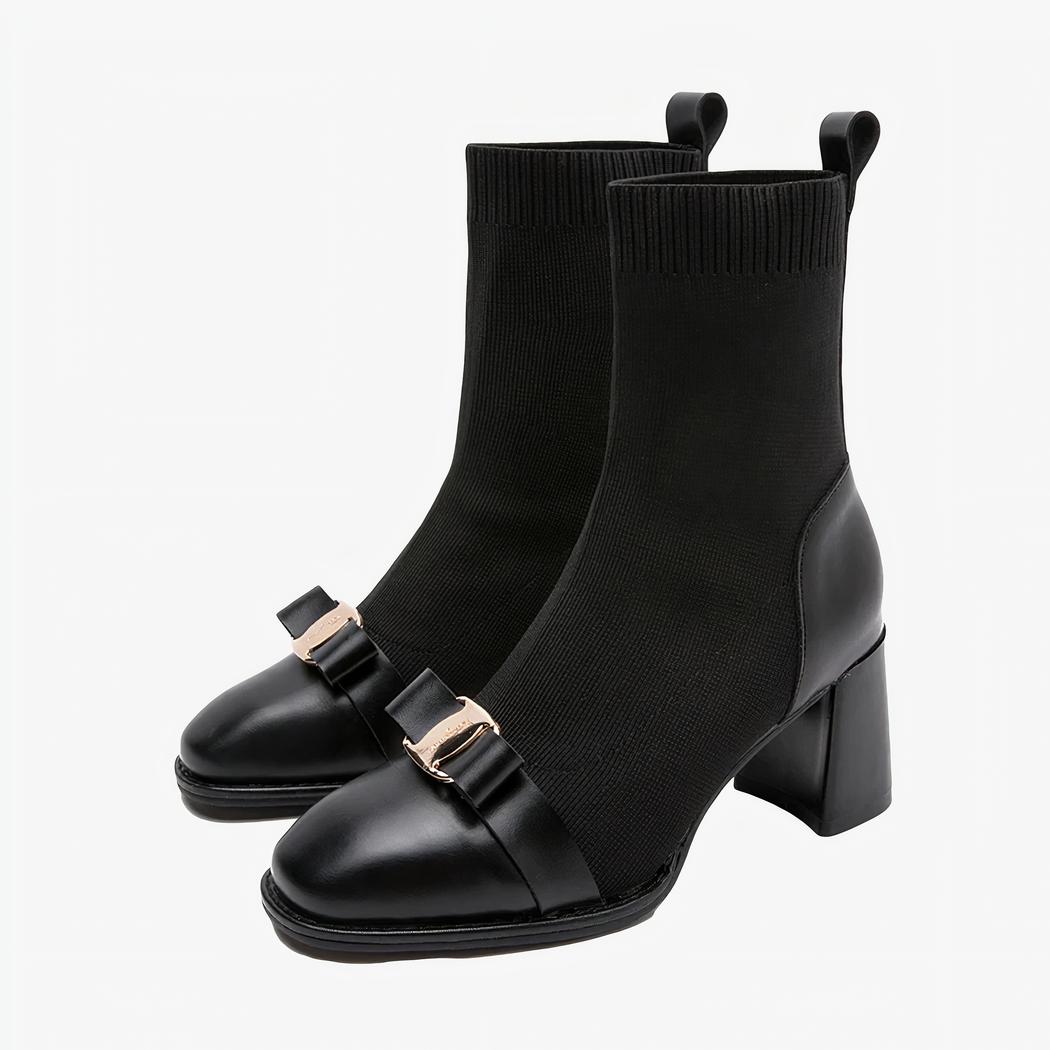 Botte hiver élégante et raffinée sur fond blanc