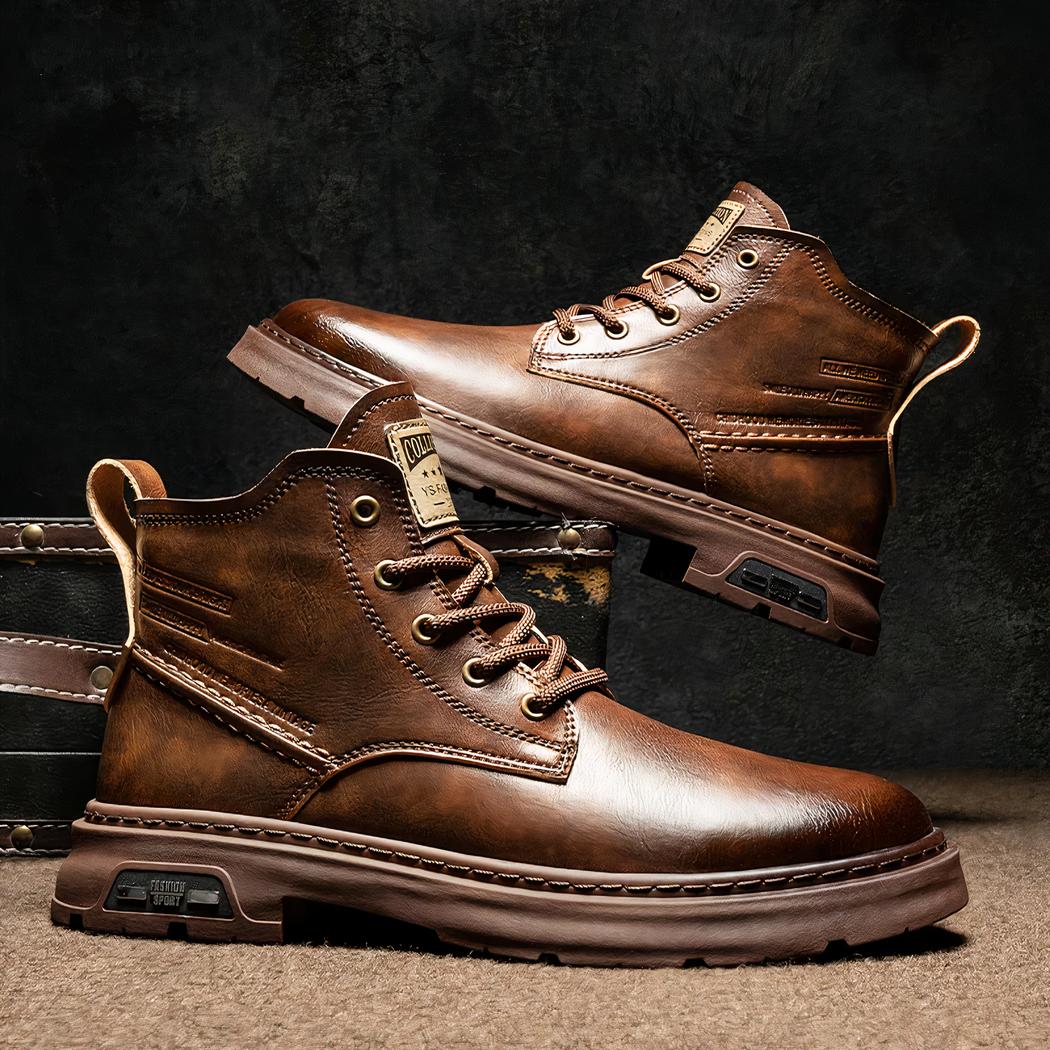 Botte mi haute homme imperméable style vintage – Image 3