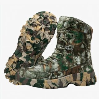 Botte militaire homme tactique pour randonnée sur fond blanc