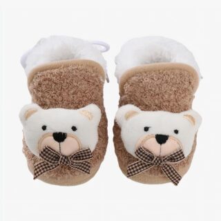 Botte de neige bébé au design d'ourson sur fond gris