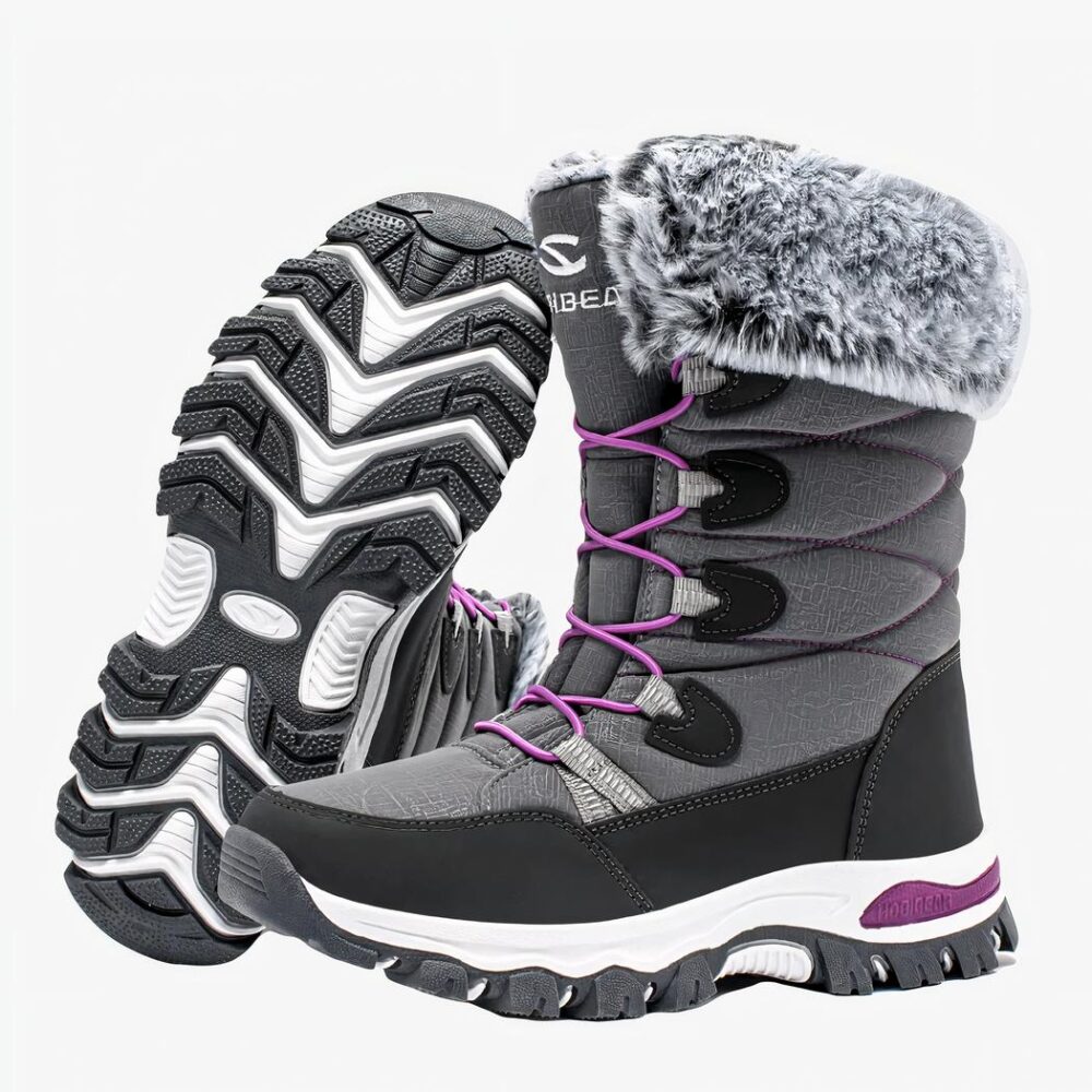 Botte de neige garçon stylée et moderne sur fond blanc